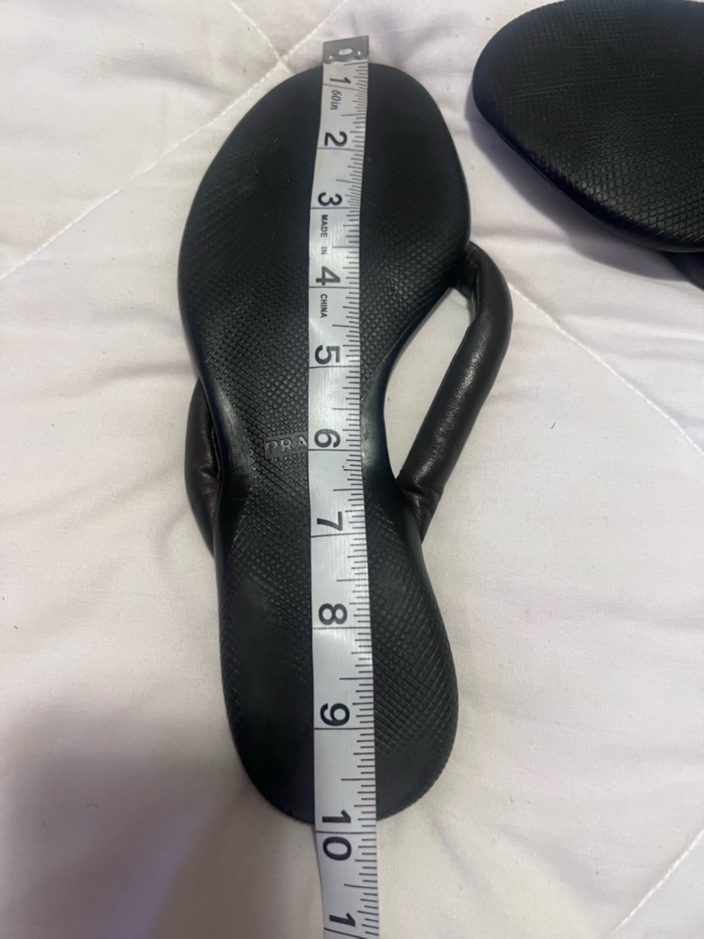 Prada Brown Nappa leather thong sandal - Picture 7 of 9